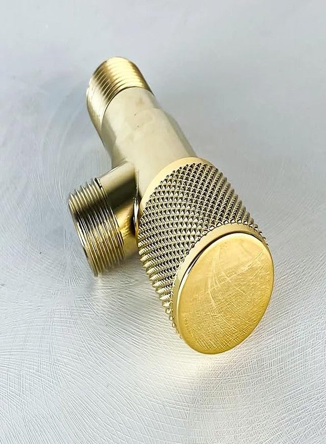 Carnival Gold Angle Cock/Valve for Geyser, Washbasin and Bathroom with Wall Flange | Angular Stop Cock Tap Faucet | Premium Gold Finish (Pack of 2) - Image 4
